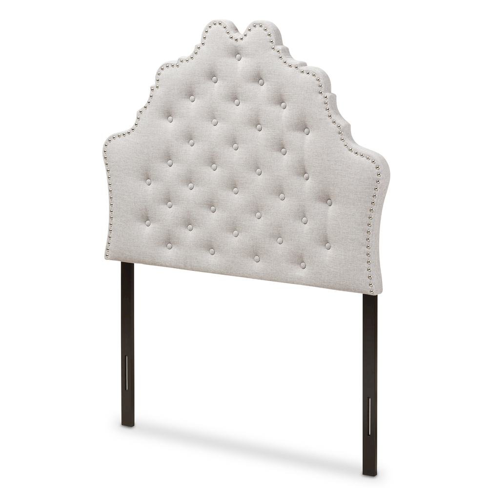 Hilda Modern and Contemporary Greyish Beige Fabric Twin Size Headboard