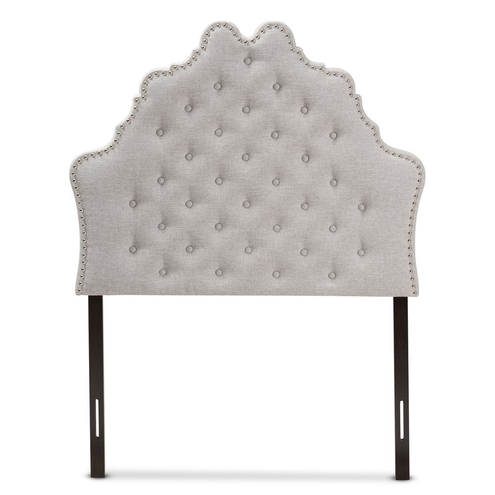 Hilda Modern and Contemporary Greyish Beige Fabric Twin Size Headboard
