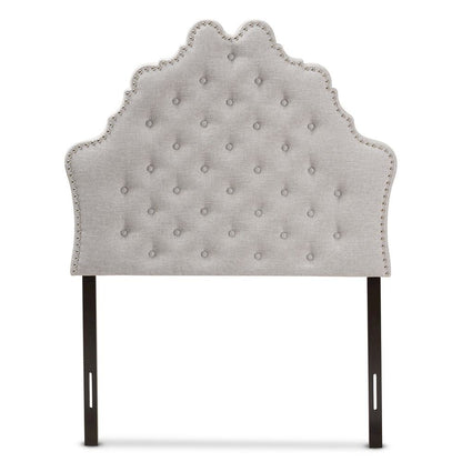 Hilda Modern and Contemporary Greyish Beige Fabric Twin Size Headboard