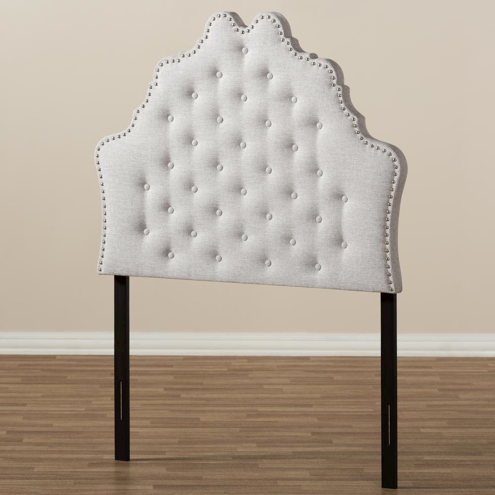 Hilda Modern and Contemporary Greyish Beige Fabric Twin Size Headboard