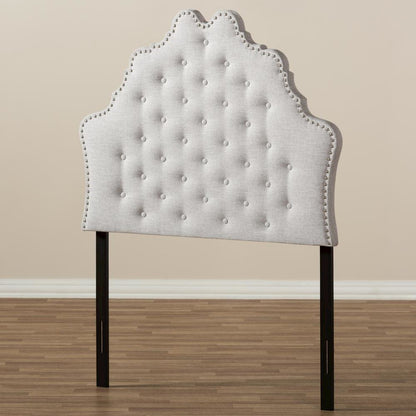 Hilda Modern and Contemporary Greyish Beige Fabric Twin Size Headboard