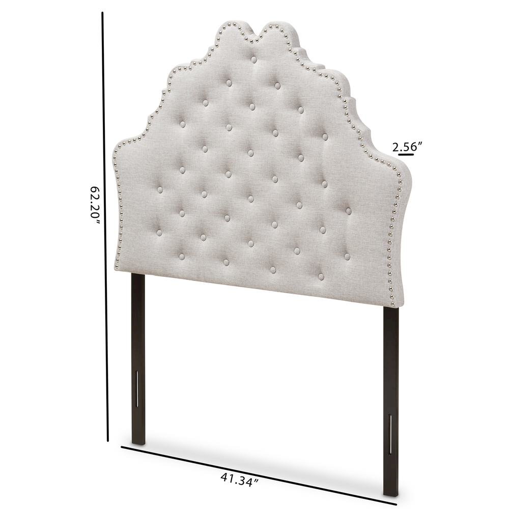 Hilda Modern and Contemporary Greyish Beige Fabric Twin Size Headboard