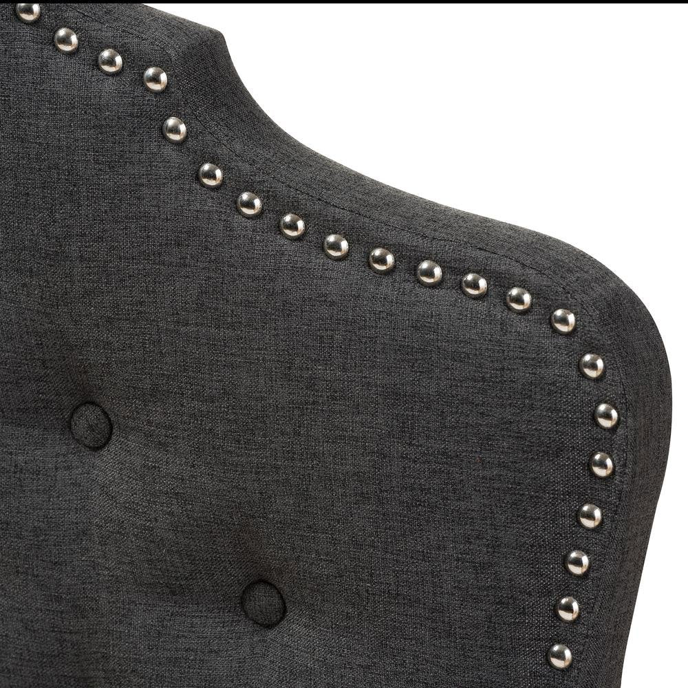 Hilda Modern and Contemporary Dark Grey Fabric Queen Size Headboard