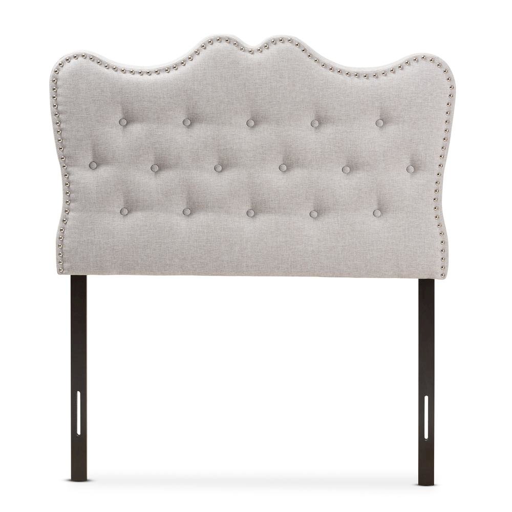 Emma Modern and Contemporary Greyish Beige Fabric Twin Size Headboard