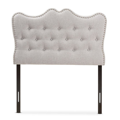 Emma Modern and Contemporary Greyish Beige Fabric Twin Size Headboard