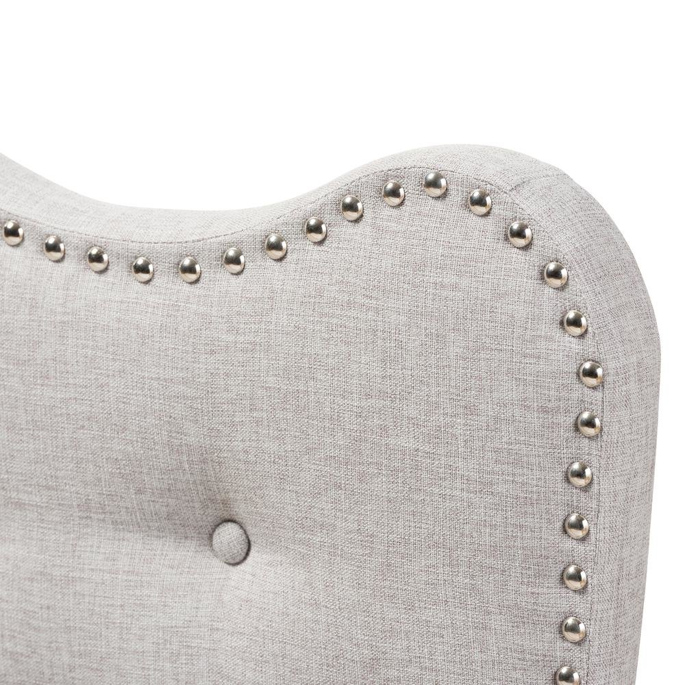 Emma Modern and Contemporary Greyish Beige Fabric Twin Size Headboard