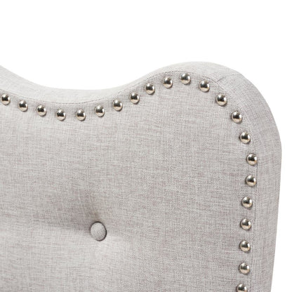 Emma Modern and Contemporary Greyish Beige Fabric Twin Size Headboard