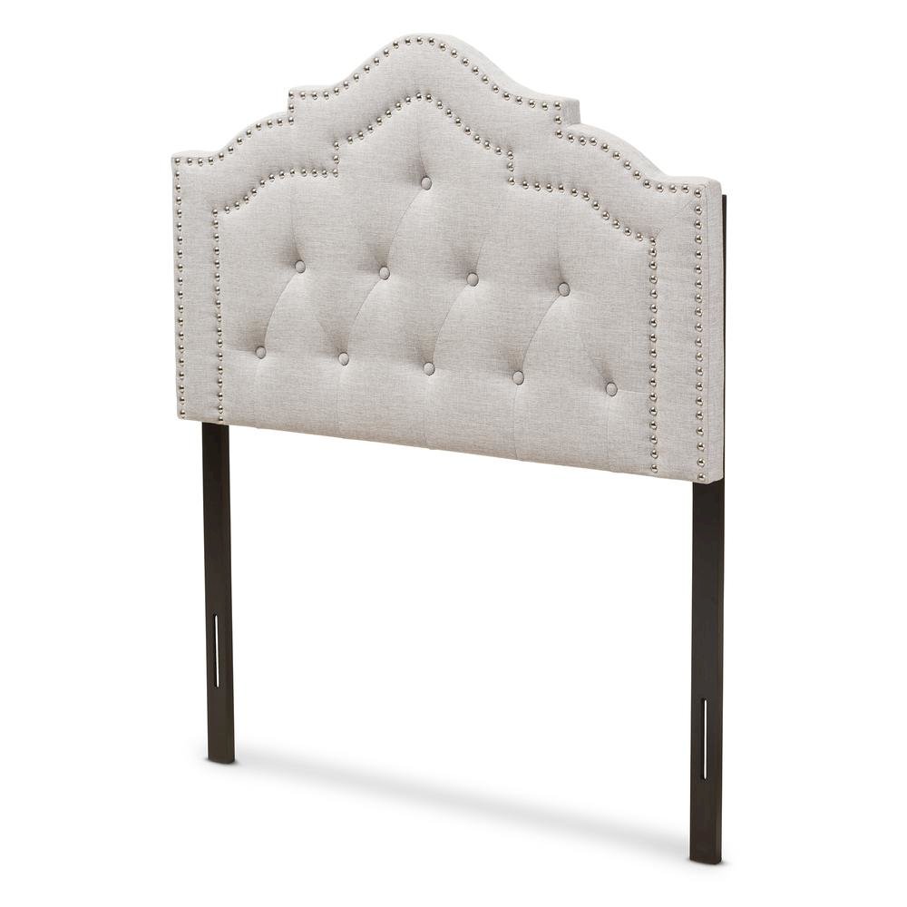 Edith Modern and Contemporary Greyish Beige Fabric Twin Size Headboard