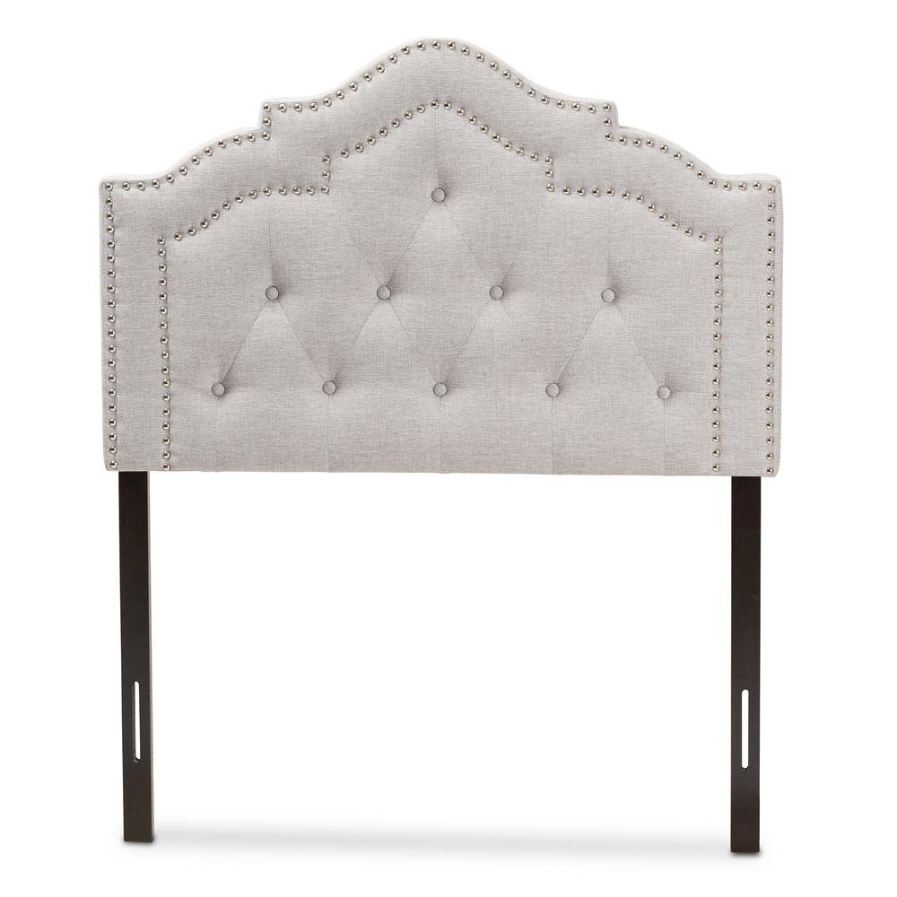 Edith Modern and Contemporary Greyish Beige Fabric Twin Size Headboard