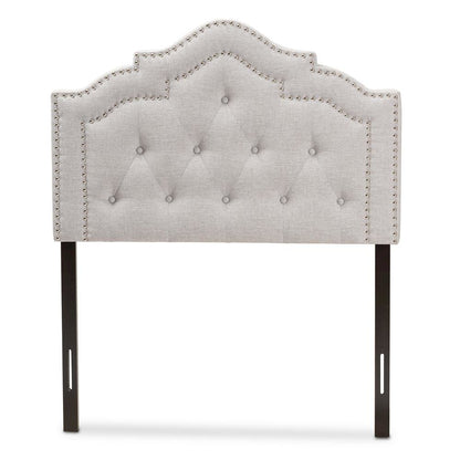 Edith Modern and Contemporary Greyish Beige Fabric Twin Size Headboard