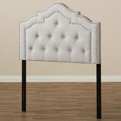 Edith Modern and Contemporary Greyish Beige Fabric Twin Size Headboard