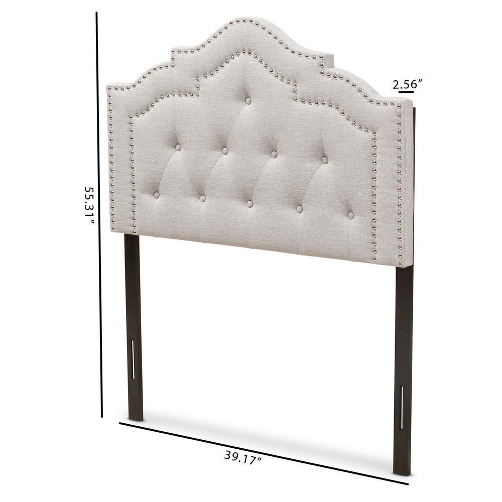 Edith Modern and Contemporary Greyish Beige Fabric Twin Size Headboard