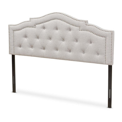 Edith Modern and Contemporary Greyish Beige Fabric Full Size Headboard