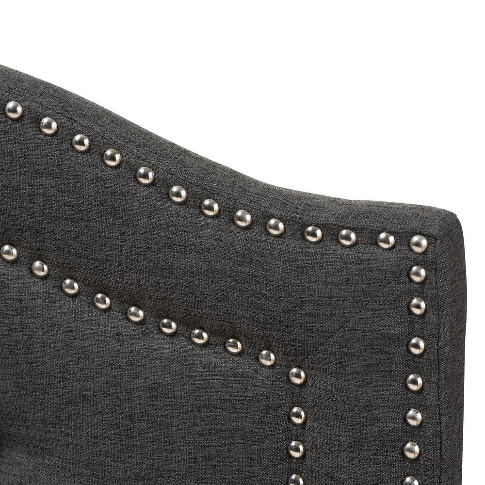 Edith Modern and Contemporary Dark Grey Fabric Queen Size Headboard