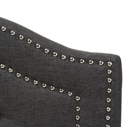 Edith Modern and Contemporary Dark Grey Fabric Queen Size Headboard