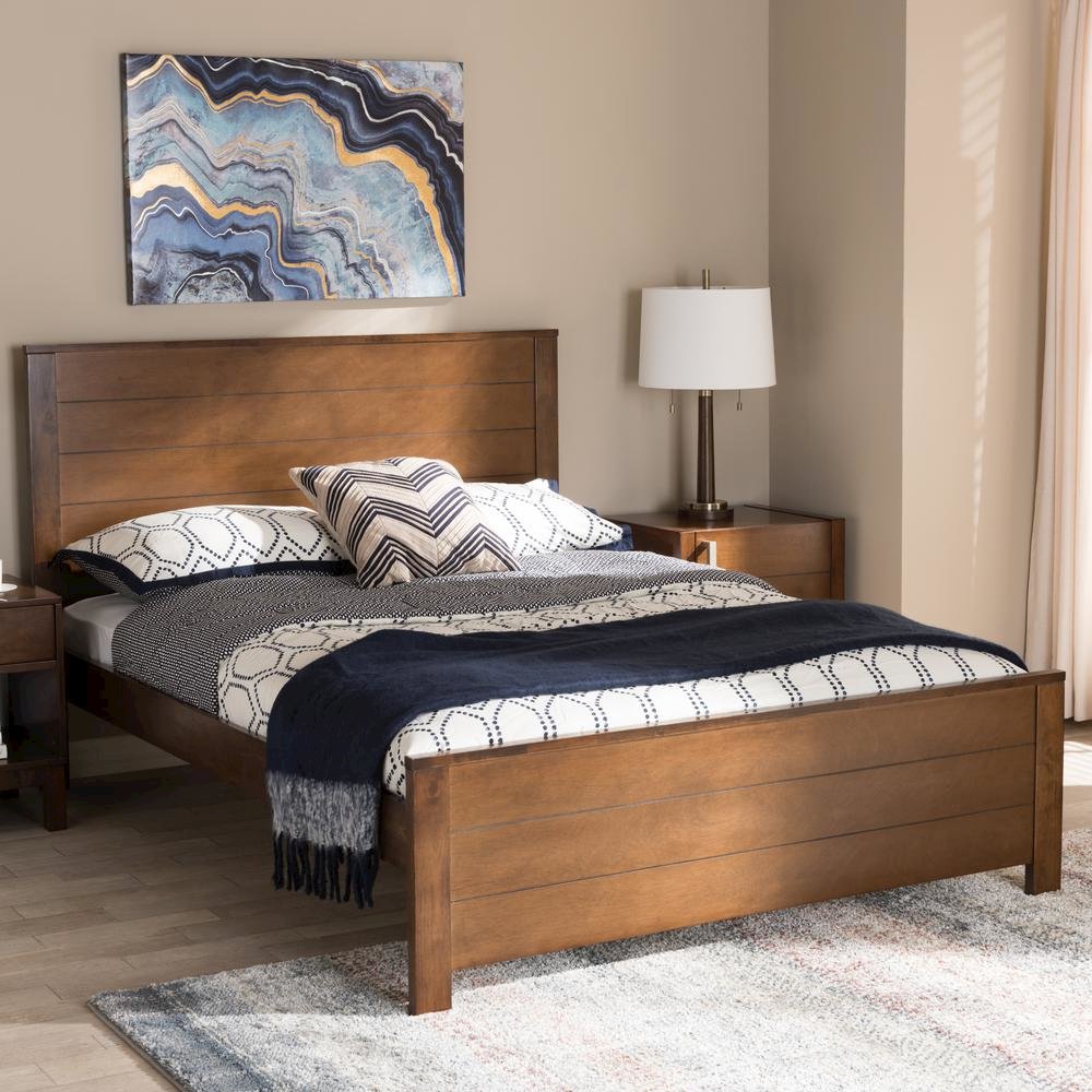 Catalina Modern Classic Mission Style Brown-Finished Wood Full Platform Bed