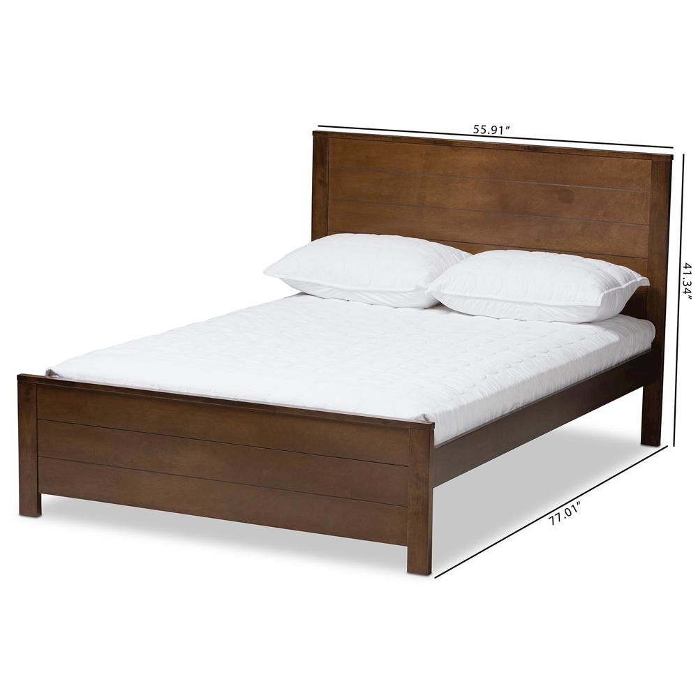 Catalina Modern Classic Mission Style Brown-Finished Wood Full Platform Bed