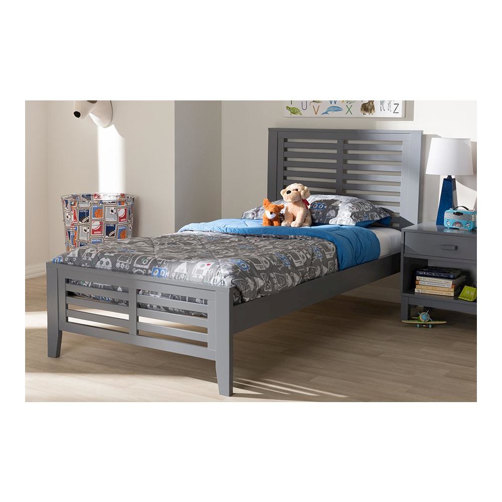 Sedona Modern Classic Mission Style Grey-Finished Wood Twin Platform Bed