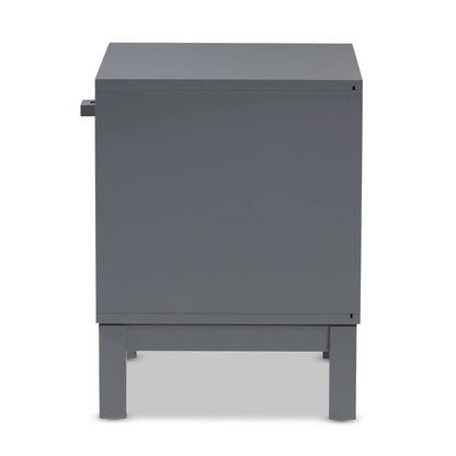 Baxton Studio Deirdre Modern and Contemporary Grey Wood 1-Drawer Nightstand