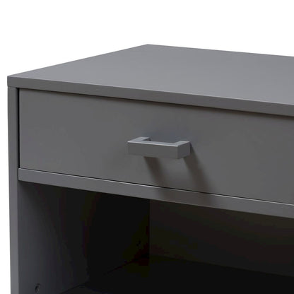 Baxton Studio Deirdre Modern and Contemporary Grey Wood 1-Drawer Nightstand