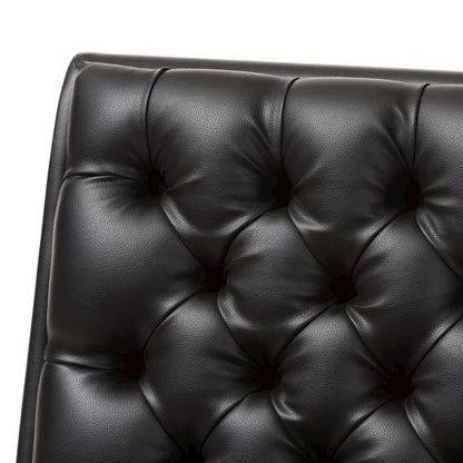 Leather Upholstered Walnut Finished Wood Lounge Chair