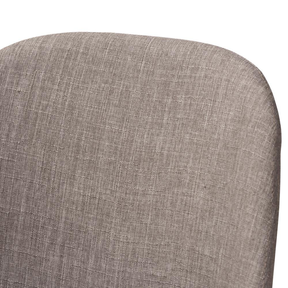 Light Grey Fabric Upholstered Walnut Finished Wood Dining Chair (Set of 2)