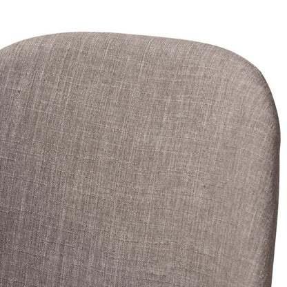 Light Grey Fabric Upholstered Walnut Finished Wood Dining Chair (Set of 2)