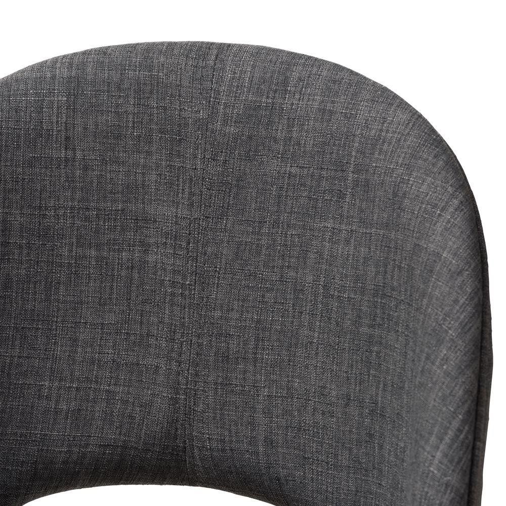 Dark Grey Fabric Upholstered Walnut Finished Wood Dining Chair (Set of 2)