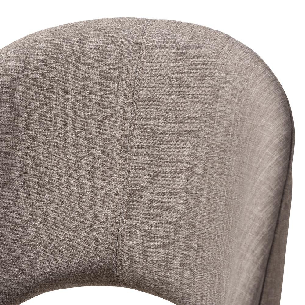 Light Grey Fabric Upholstered Walnut Finished Wood Dining Chair (Set of 2)