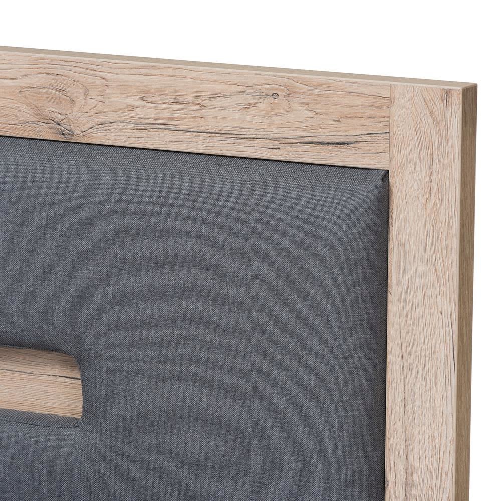 Dark Grey and Light Brown Two-Tone 2-Drawer Twin Size Storage Platform Bed