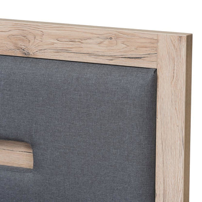 Dark Grey and Light Brown Two-Tone 2-Drawer Twin Size Storage Platform Bed
