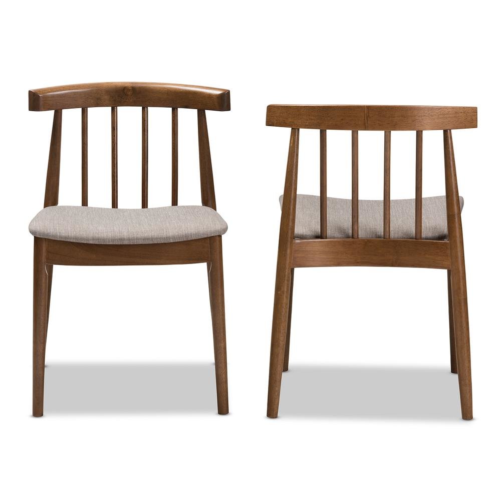 Wyatt Mid-Century Modern Walnut Wood Dining Chair (Set of 2)