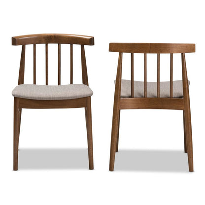 Wyatt Mid-Century Modern Walnut Wood Dining Chair (Set of 2)