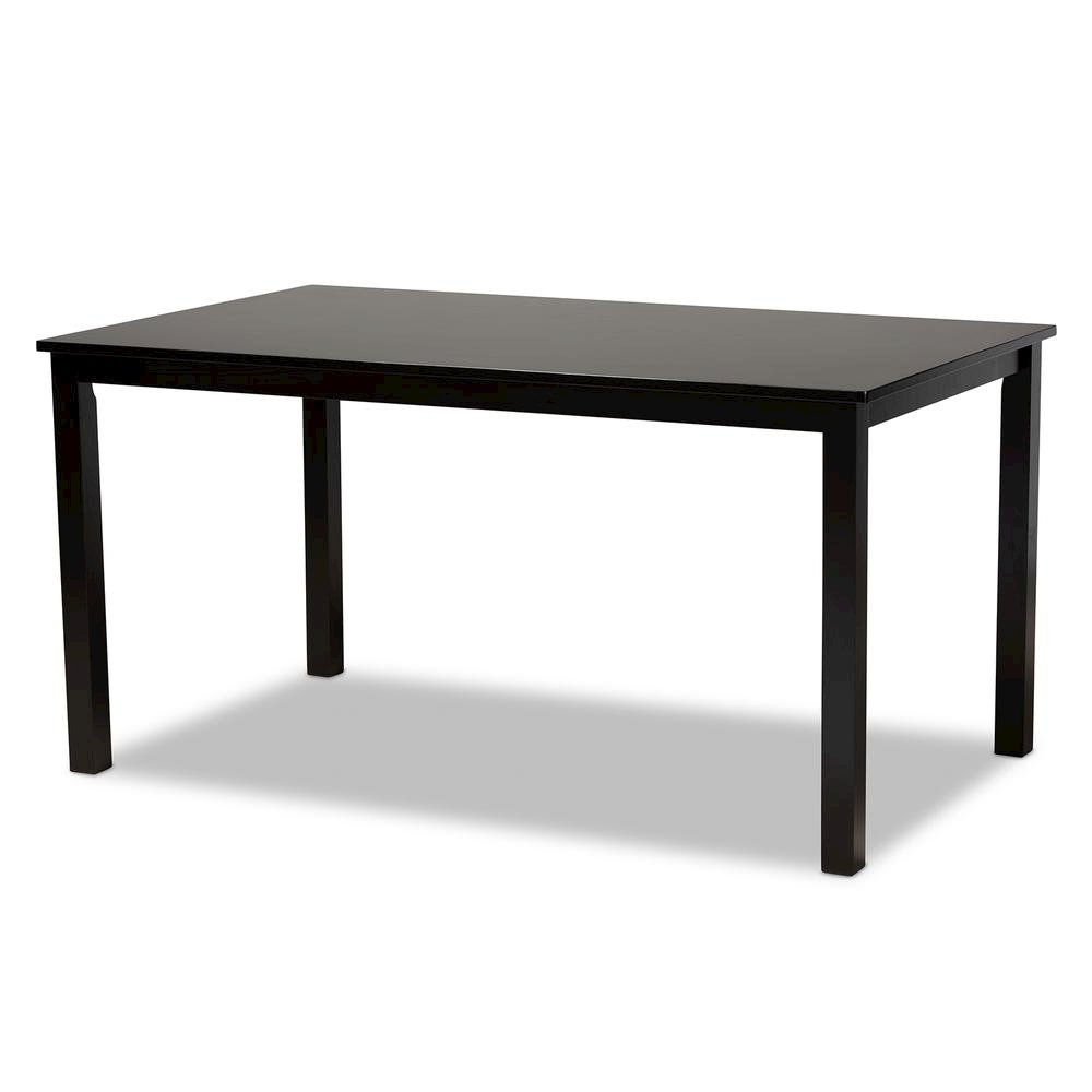Ruth Sand Fabric Upholstered and Dark Brown Finished Wood 7-Piece Dining Set