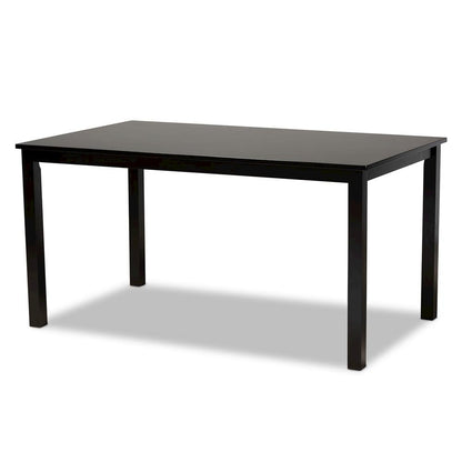 Ruth Sand Fabric Upholstered and Dark Brown Finished Wood 7-Piece Dining Set