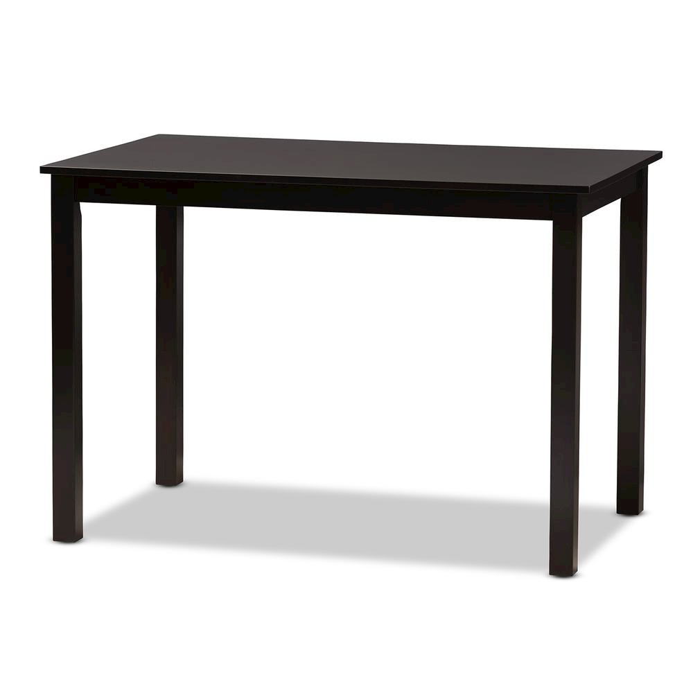 Beige Fabric Upholstered and Dark Brown Finished 5-Piece Dining Set