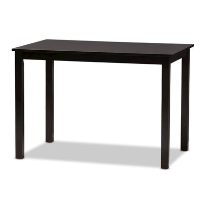 Beige Fabric Upholstered and Dark Brown Finished 5-Piece Dining Set