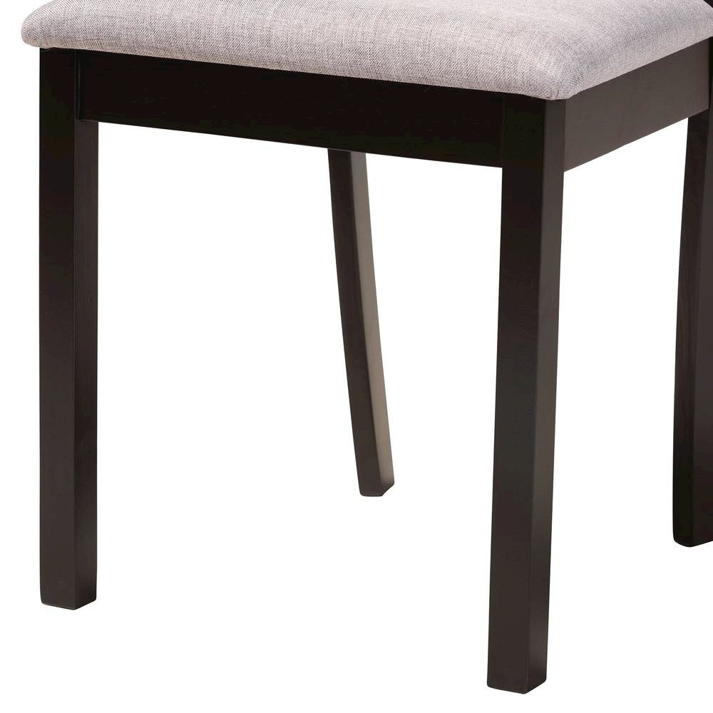 Sylvia Modern Grey Fabric and Dark Brown Finished Wood 7-Piece Dining Set