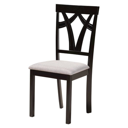 Luise Modern Grey Fabric and Dark Brown Finished Wood 7-Piece Dining Set