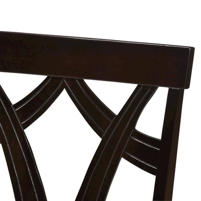 Grey Fabric Upholstered and Dark Brown Finished Dining Chair (Set of 2)