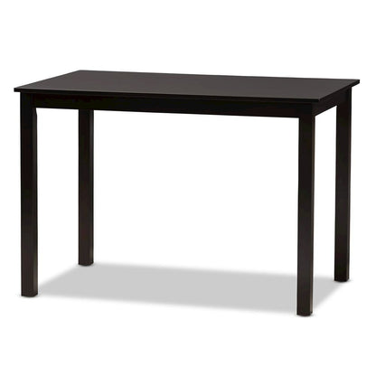 Grey Fabric Upholstered and Dark Brown Finished 5-Piece Dining Set