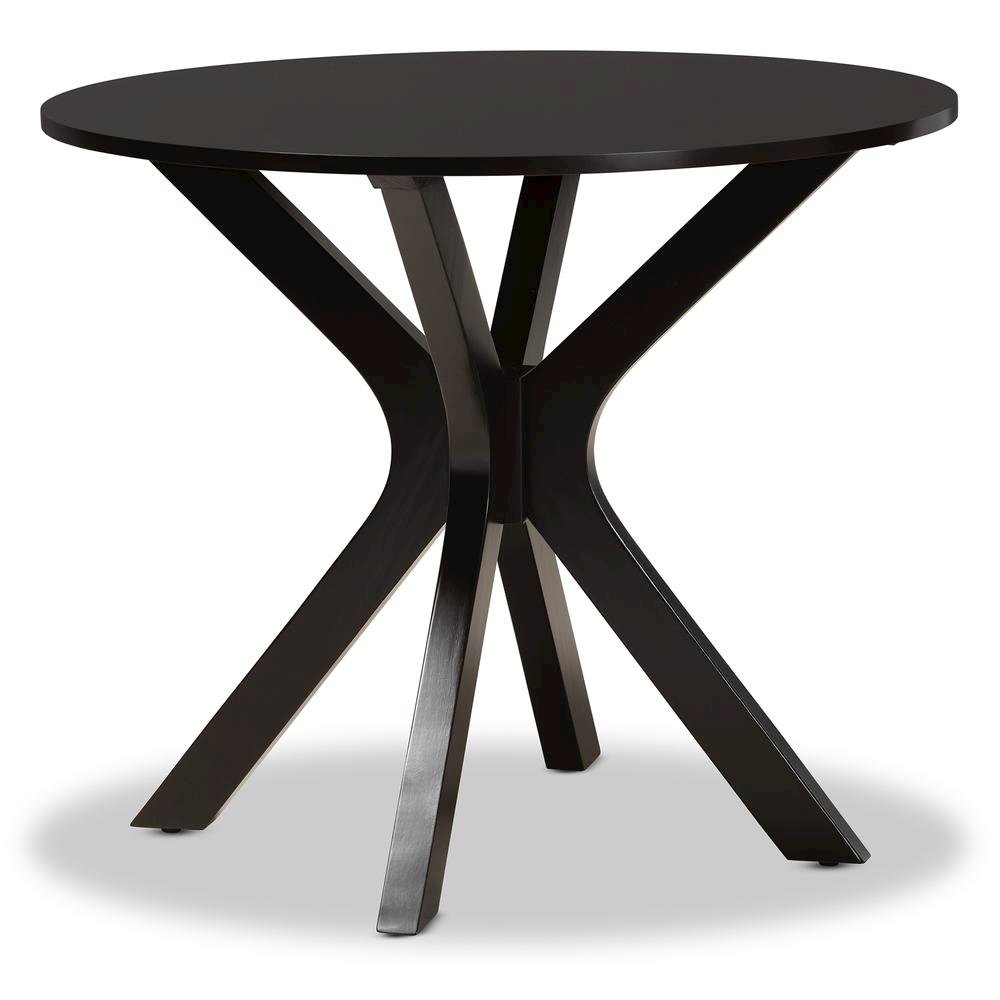 Leather Upholstered and Dark brown Finished Wood 5-Piece Dining Set