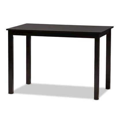 Beige Faux Leather Upholstered and Dark Brown Finished 5-Piece Dining Set