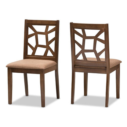 Walnut Brown Finished Dining Chair (Set of 2)