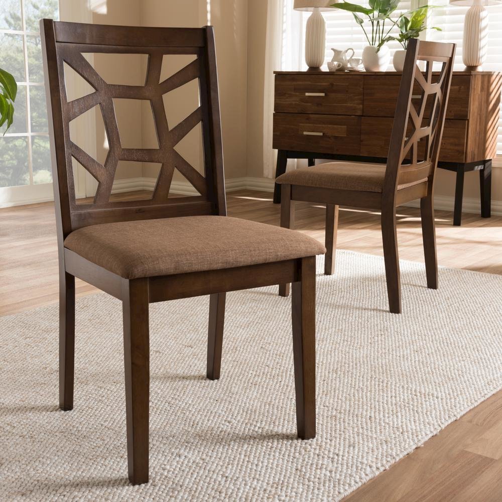 Walnut Brown Finished Dining Chair (Set of 2)