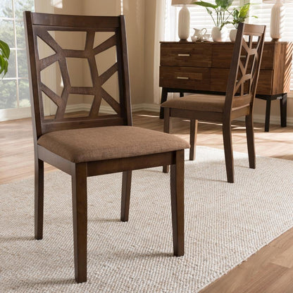 Walnut Brown Finished Dining Chair (Set of 2)