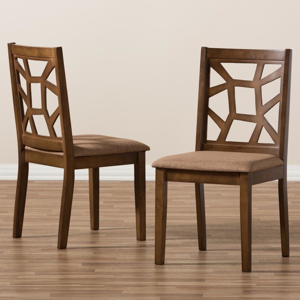 Walnut Brown Finished Dining Chair (Set of 2)