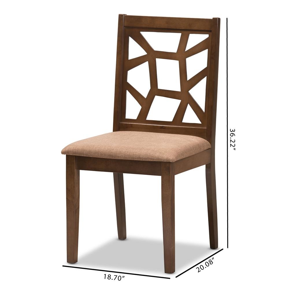 Walnut Brown Finished Dining Chair (Set of 2)