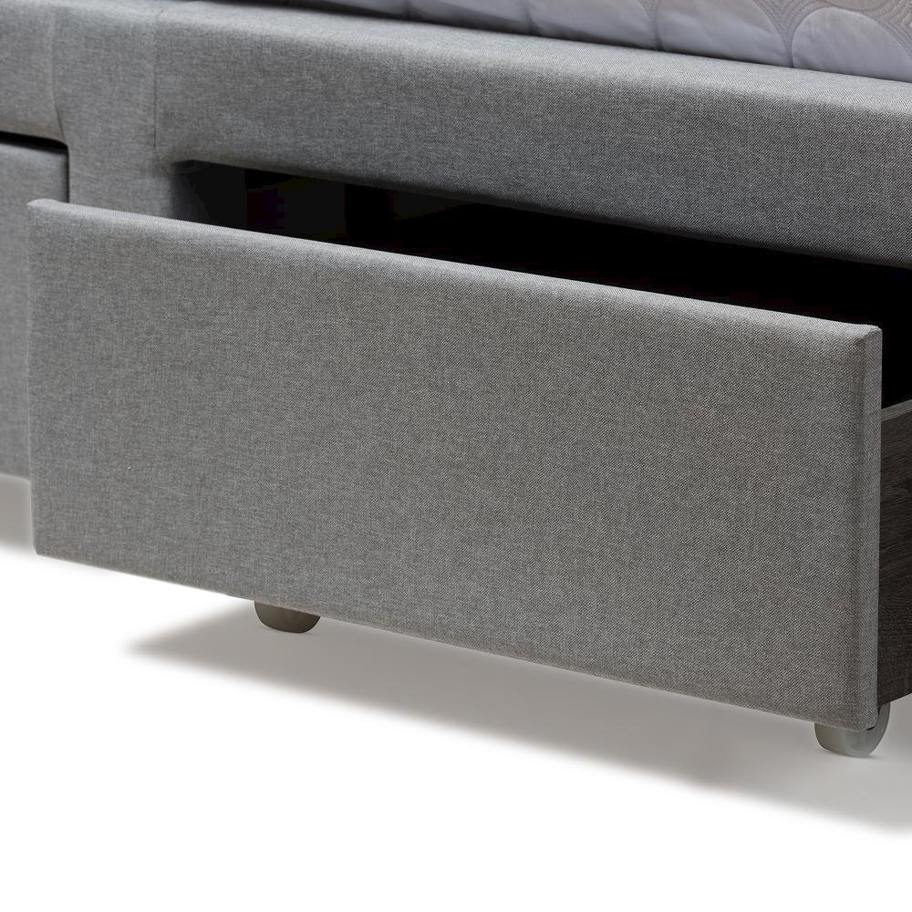 Aubrianne Modern and Contemporary Grey Fabric Upholstered Queen Storage Bed