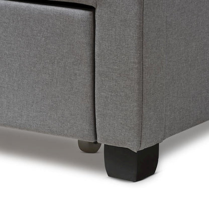 Aubrianne Modern and Contemporary Grey Fabric Upholstered Queen Storage Bed